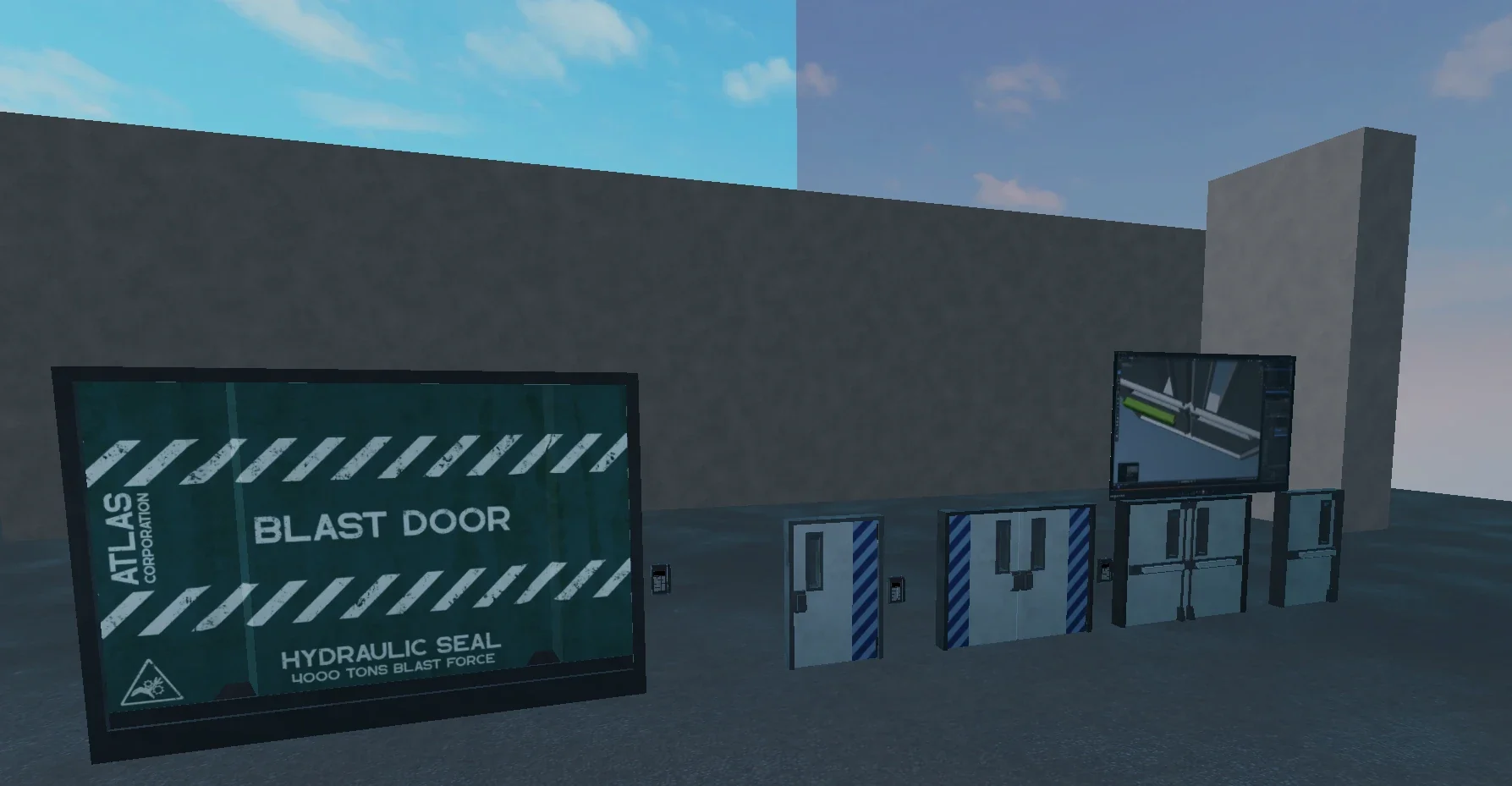 In game, alongside the facility's other doors