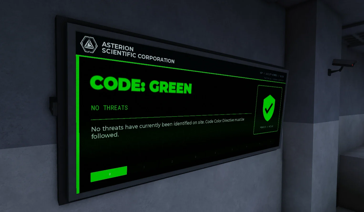 Its replacement, showing Code Green